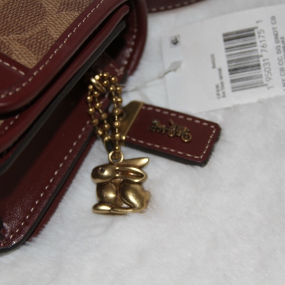 COACH Signature Bandit Lunar New Year Crossbody Bag Purse Handbag Rabbit Charm - Picture 7 of 8